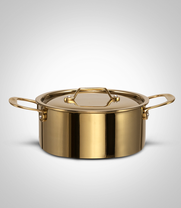 Gold  Tri Ply Standard Cooking Pot-22 CM