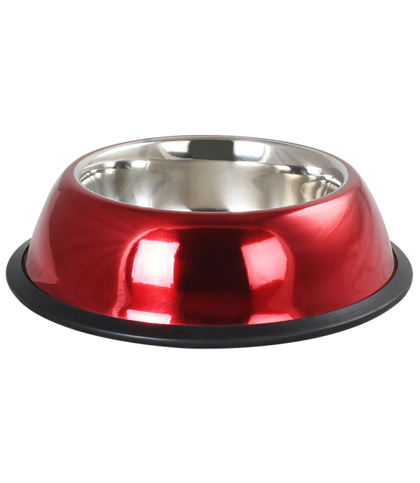 Stainless Steel Pet Bowls for Dogs | Dog Food and Water Bowl | Bowl with Anti-Skid Rubber Base | Dog Food Bowl | Easy to Clean | Pet Feeder Water Food Bowl |Dog and Cat Feeding Bowl - Red