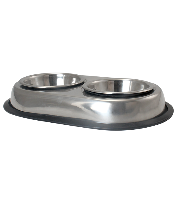 Stainless Steel Pet Bowls for Dogs | Dog Food and Water Bowl Detachable | Bowl with Anti-Skid Rubber Base | Dog Food Bowl | Easy to Clean | Double Dish Pet Feeder | Pet Feeding Bowl X-Large